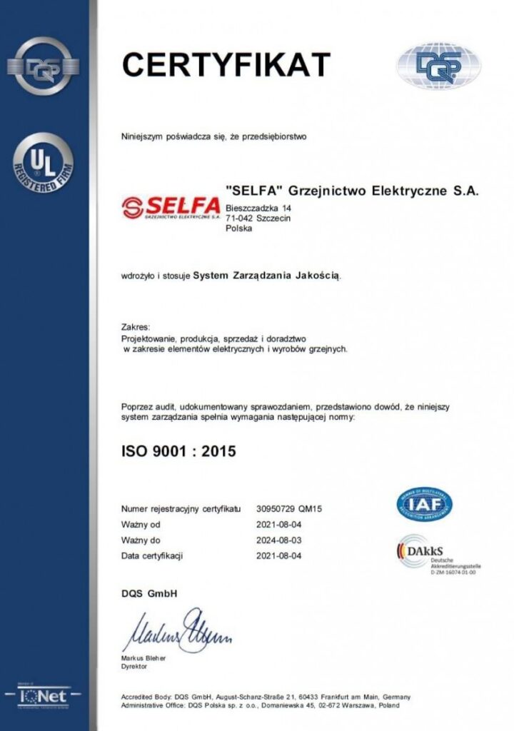 certificato iso 9001